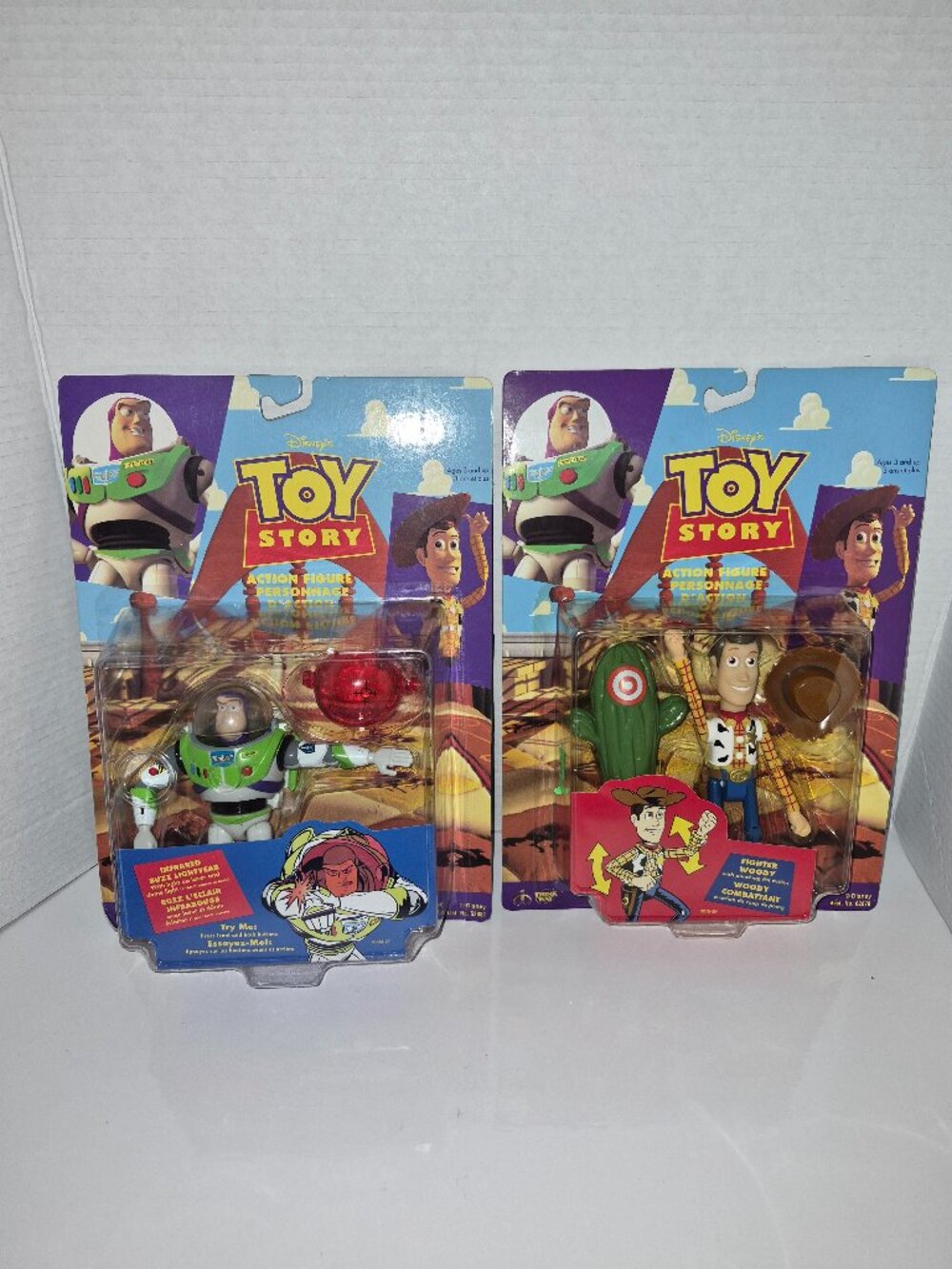 Vintage Toy Story 1995 Thinkway Toys Infrared Buzz Lightyear & Fighter woody